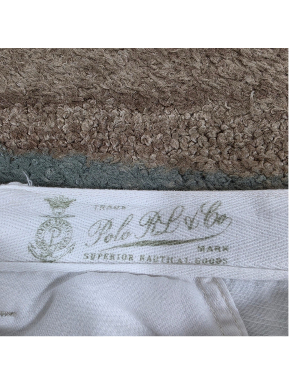 Polo Ralph Lauren White Frayed Hem Tailored Chino Shorts Men 34 - Picture 3 of 12
